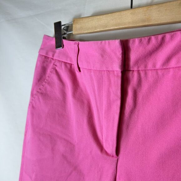 J. McLaughlin Bright Pink Twill Mid-Rise Bermuda Length Chino-Style Shorts Sz 6 - Picture 4 of 14